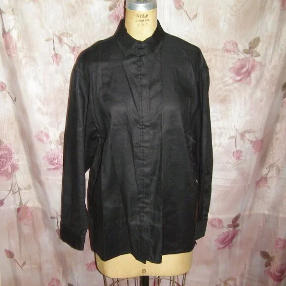 NWOT sz M/L Sies Marjan Black Dress shirt with Lace Back - Picture 5 of 8